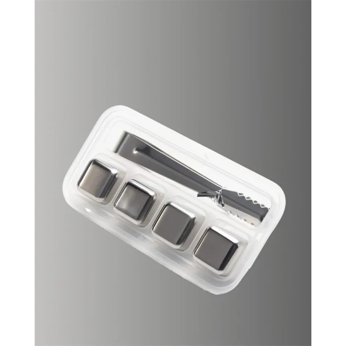 Yeniden Kullanılabilir 304 Çelik Metal Buz Küpleri 4lü Set