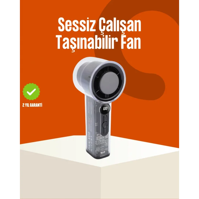 Yüksek Hızlı Şarjlı Fan | Kamp, Ofis ve Açık Hava İçin İdeal