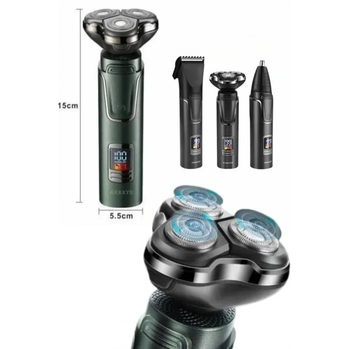 Yüksek Performanslı 3 Başlıklı Profesyonel Şarjlı Islak ve Kuru Kullanıma Uygun