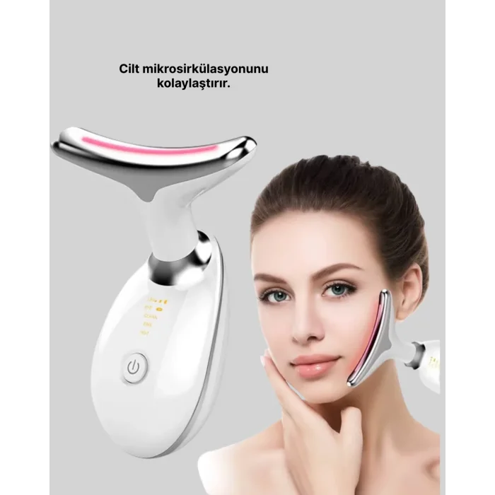 Yüz ve Boyun İçin LED Işık Terapili Bakım Cihazı