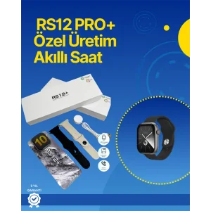. RS12 PRO+ 2025 Serisi Full Ekranlı Akıllı Saat – 2GB Hafıza, Titanyum Kasa, Suya Dayanıklı, Uzun Şarj Süresi Garantili Model