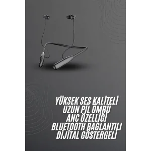 100 Saat Bluetooth Kulaklık Dijital Göstergeli ANC Özelliği Kablolu