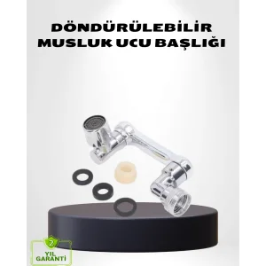 1080° Dönebilen Musluk Ucu – Su Tasarruflu, Esnek ve 360° Çift Eksenli Başlık (Kopya)