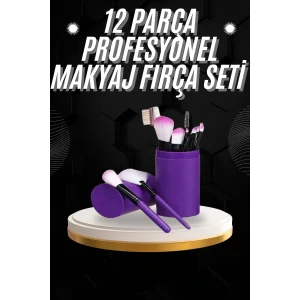12 Parça Profesyonel Makyaj Fırçası Far Fırçası Allık Fırçası Yumuşak Kıllı