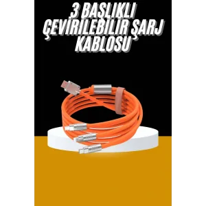 120W 3 İn 1 Uyumlu Silikon Şarj Kablosu Hızlı Şarj Kablosu