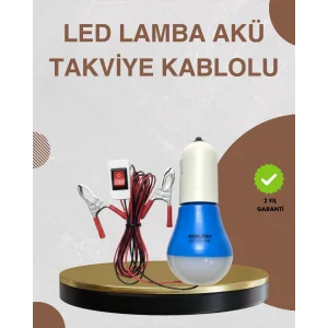 12V LED Ampul Timsah Kıskaçlı Taşınabilir Aydınlatma