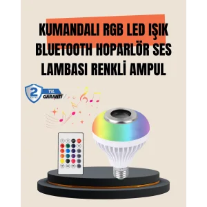 12W LED Ampul – Renkli Işık ve Dahili Hoparlör Özellikli