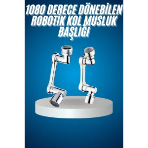 180 Derece Dönebilen Fonksiyonel Paslanmaz Çelik Robotik Kol Musluk Başlığı