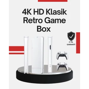 2 Kollu Kablosuz 4K TV Uyumlu Klasik Oyun Konsolu