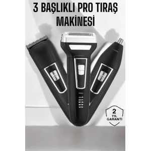 3 Başlıklı Profesyonel Tıraş Makinesi