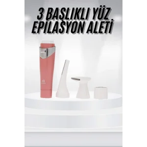 3 Başlıklı Yüz Kaş Epilasyon Aleti Değiştirilebilir Başlık Hassas Ciltlere Uygun