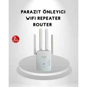 300Mbps WiFi Menzil Genişletici 4 Antenli WPA3 Güvenlikli Priz Tipi Repeater