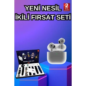 3.Nesil TWS Bluetooth Kulaklık Bluetooth Bağlantılı Akıllı Saat Amoled Ekran Plastik Hasır Kordon