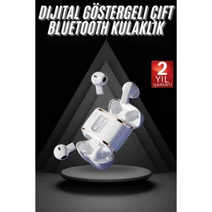 4 Adet Çift Kulaklık Dijital Göstergeli Yüksek Ses Kaliteli Bluetooth Kulaklık