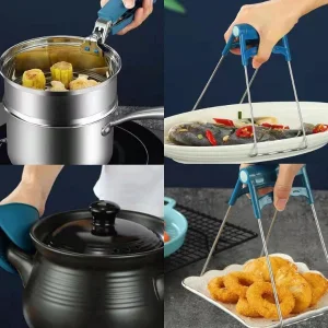 4 Parça Yanma Önleyici Mutfak Seti - Tencere Tabak Tutucu Ve Fırın Eldiveni