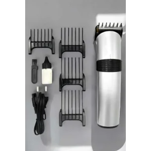 4 Taraklı Profesyonel Şarjlı Saç ve Sakal Kesme Tıraş Makinesi Seti