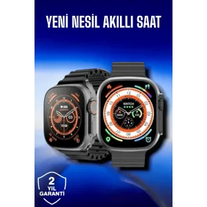 45 MM Gri Kasa Ultra Akıllı Saat Sesli Görüşme, Sağlık Takibi, Suya Dayanıklı