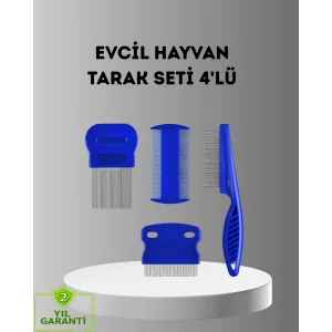 4’lü Kedi Köpek Tüy Temizleme Seti – Paslanmaz Çelik,Ergonomik ve Uzun Ömürlü