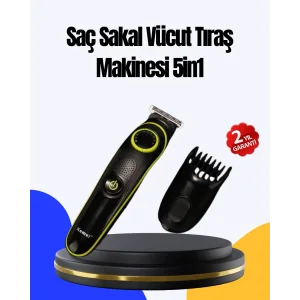 5 Başlıklı Çok Fonksiyonlu Saç Kesme ve Sakal Düzeltme Makinesi Erkek Bakım Aleti