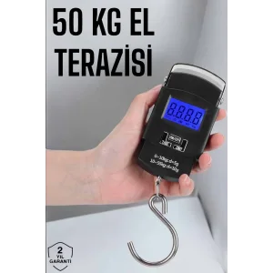 50 Kg El Kantarı Ağırlık Ölçer Dijital Ekranlı Kancalı Portatif