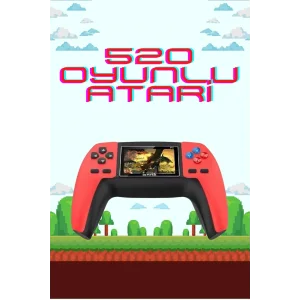 520 Retro Oyunlu El Konsolu Atari Oyun Konsolu Taşınabilir