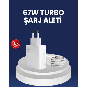 67 Watt Hızlı Şarj Adaptörü Samsung S20 S21 S22 S23 Uyumlu