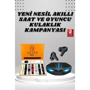 7 Kordonlu Akıllı Saat Ve Oyuncu Kulaklığı ANC Özelliği Kulak İçi Mikrofonlu Sesli Görüşme