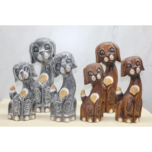 Ahşap 3lü Köpek Seti