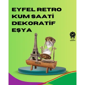 Ahşap Gövdeli Dekoratif Kum Saati – Masa Üstü El Sanatı Aksesuarı