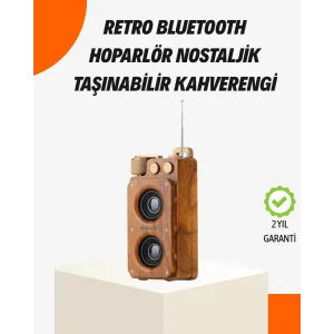 Ahşap Tarzı Kablosuz Hoparlör 5W Güçlü Bass TF USB AUX