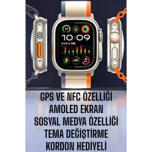 Akıllı Saat Amoled Ekran NFC Uyumlu Spor Modları Android ve İOS Uyumlu