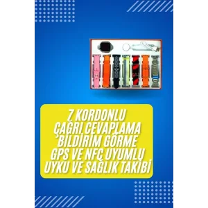 Akıllı Saat Çağrı Cevaplayabilen Unısex 7 Kordonlu Müzik Dinleme