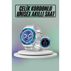 Akıllı Saat Çelik Kordonlu Amoled Ekran Android ve İOS Uyumlu Çağrı Cevaplayabilen