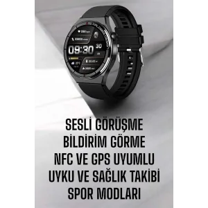Akıllı Saat Nabız Sensörlü Bildirim Görebilen Spor Modları GPS Takibi