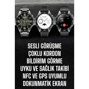Akıllı Saat Titreşimli Pusula Nabız ve Tansiyon Ölçer NFC Uyumlu