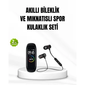 Akıllı Spor Bilekliği ve Gürültü Önleyici Bluetooth Kulaklık Seti
