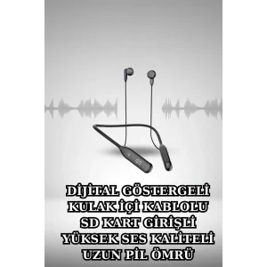 Alarm ve Titreşim Özellikli Akıllı Saat ve Mikrofonlu Kablolu Bluetooth Kulaklık 60 Saat