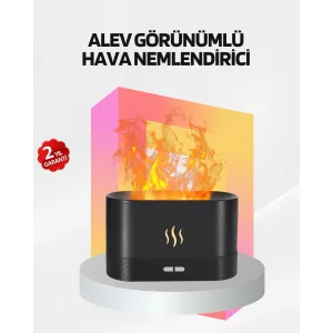 Alev Görünümlü Hava Nemlendirici Kumandalı LED Işıklı Aromatik Difüzör