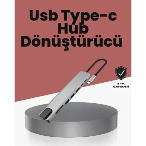 Alüminyum Gövdeli Type‑C HDMI & Ethernet Adaptör – Tak & Çalıştır