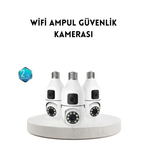 Ampul Tipi WiFi Kamera 2MP Lensli Full HD Görüntü ve Akıllı Hareket Algılama