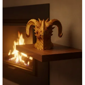 Asil Tasarım Gold–Red Ejderha Heykeli Hediyelik Fantastik Dekor