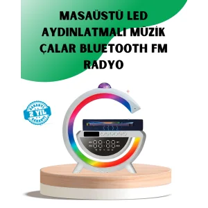 Aux TF Kart FM Destekli Dijital Saatli Kablosuz Şarjlı Hoparlör