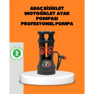 Ayaklı Bisiklet Pompası Basınç Göstergeli Çok Amaçlı