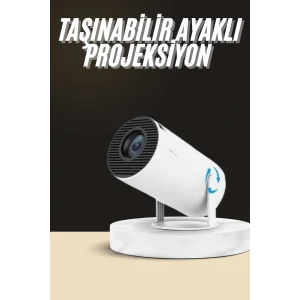 Ayaklı Projeksiyon Taşınabilir Mini Projektör Sinema Projektörü Android