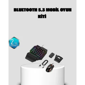 Bluetooth 5.3 Mobil Oyun Konsolu Dönüştürücü Seti 5 Parça Klavye Mouse Kit