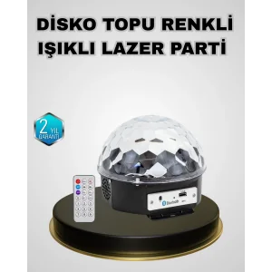 Bluetooth Hoparlörlü LED Disko Işığı Müzik Ritim Duyarlı ve Taşınabilir