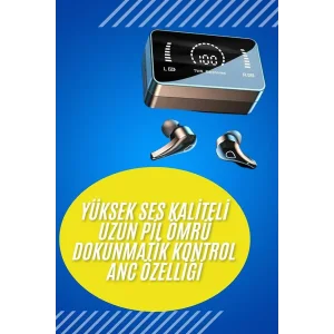 Bluetooth Kulaklık Anc Özelliği Powerbank Özelliği Aynalı Dijital Göstergeli