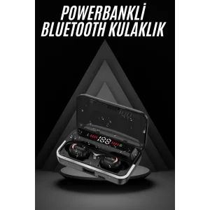 Bluetooth Kulaklık Dijital Şarj Göstergeli Powerbankli Bass Özellikli Kablosuz Kulakiçi 5.1 Mikrofonlu