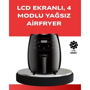 Büyük Boy 6 Litre Airfryer 2400W Sesli Uyarı LCD Ekran