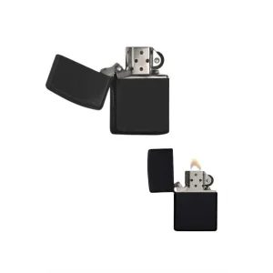 Çakmak Parlak Siyah Zippo Benzinli Çakmak Cep Boy Doldurulabilir